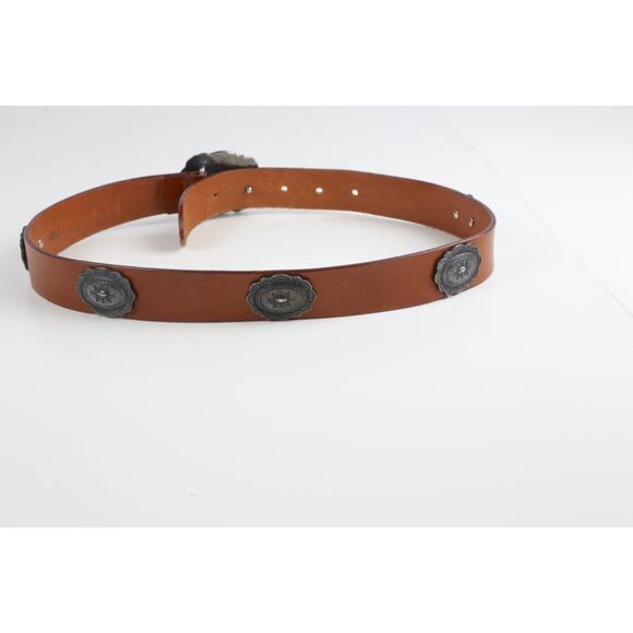 Vintage Talbots Brown Genuine English Saddle Hide Leather Skinny Belt Size S - Picture 5 of 10